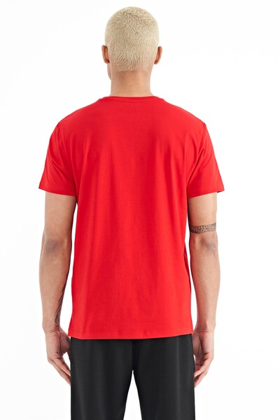 Tommylife Wholesale Liam Crew Neck Standard Fit Printed Men's T-Shirt 88207 Red - Thumbnail