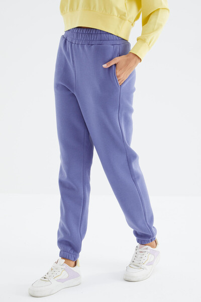 Tommylife Wholesale Light Amethyst High Waisted Comfy Jogger Women's Sweatpants - 94624 - Thumbnail