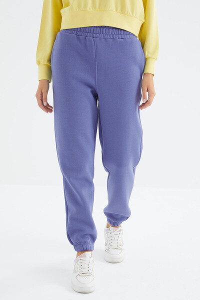 Tommylife Wholesale Light Amethyst High Waisted Comfy Jogger Women's Sweatpants - 94624 - Thumbnail