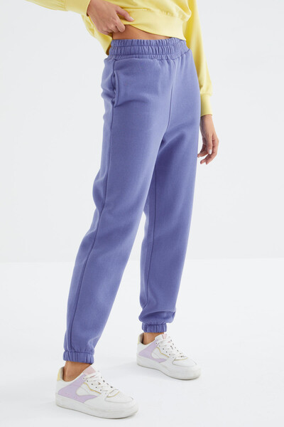 Tommylife Wholesale Light Amethyst High Waisted Comfy Jogger Women's Sweatpants - 94624 - Thumbnail