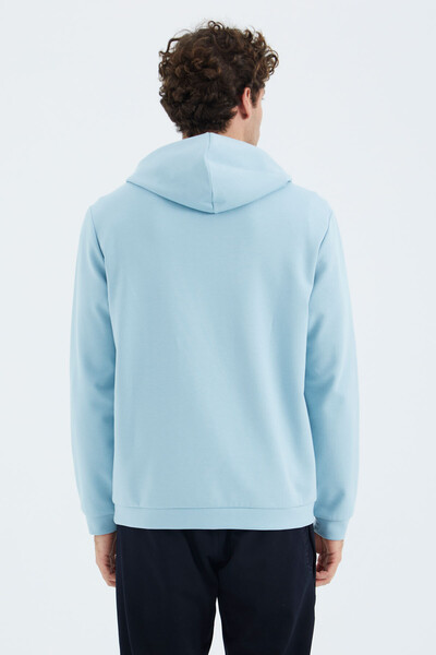 Tommylife Wholesale Light Blue Hooded Relaxed Fit Men's Sweatshirt - 88277 - Thumbnail