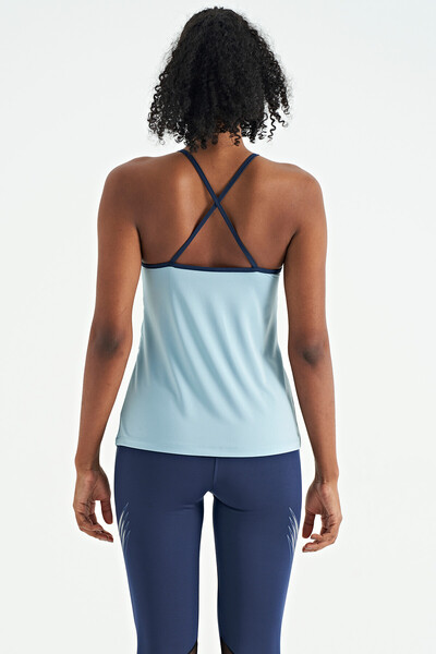 Tommylife Wholesale Light Blue Standard Fit Women's Sport Tank Top - 97261 - Thumbnail