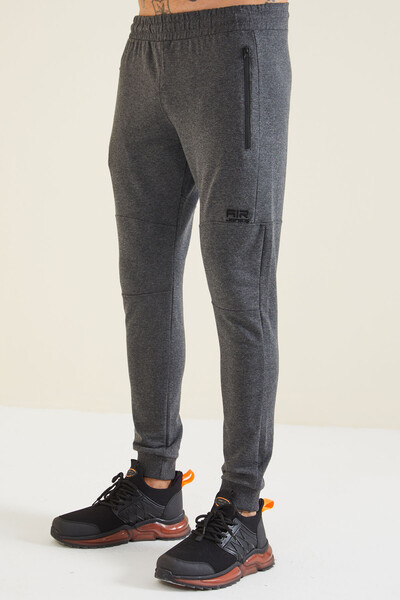 Tommylife Wholesale Lucas Standard Fit Men's Jogger Sweatpants 84917 Anthracite Melange - Thumbnail