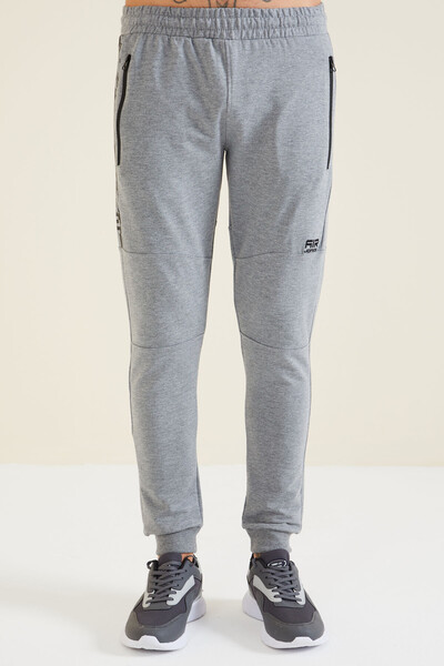 Tommylife Wholesale Lucas Standard Fit Men's Jogger Sweatpants 84917 Gray Melange - Thumbnail