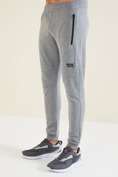 Tommylife Wholesale Lucas Standard Fit Men's Jogger Sweatpants 84917 Gray Melange - Thumbnail