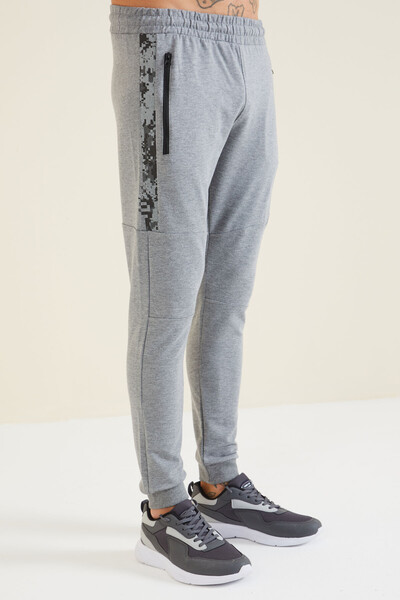 Tommylife Wholesale Lucas Standard Fit Men's Jogger Sweatpants 84917 Gray Melange - Thumbnail