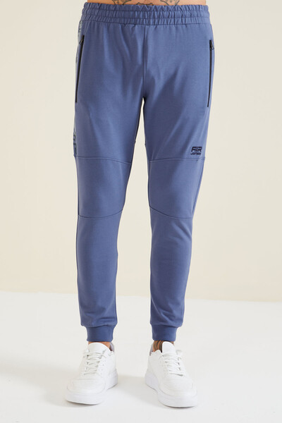 Tommylife Wholesale Lucas Standard Fit Men's Jogger Sweatpants 84917 Petrol Blue - Thumbnail