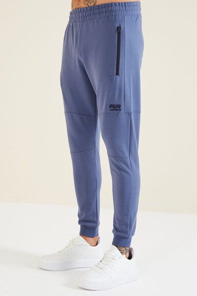 Tommylife Wholesale Lucas Standard Fit Men's Jogger Sweatpants 84917 Petrol Blue - Thumbnail