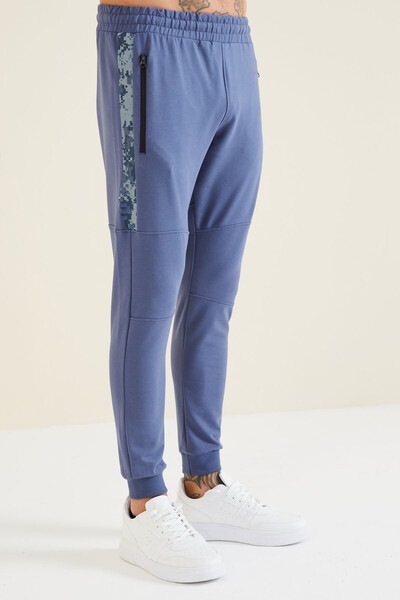 Tommylife Wholesale Lucas Standard Fit Men's Jogger Sweatpants 84917 Petrol Blue - Thumbnail