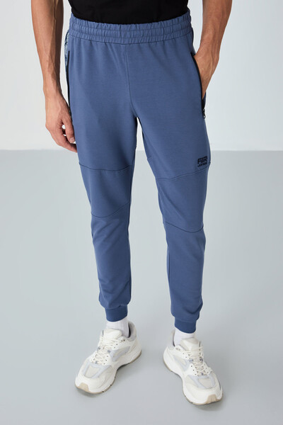 Tommylife Wholesale Lucas Standard Fit Men's Jogger Sweatpants 84917 Petrol Blue - Thumbnail