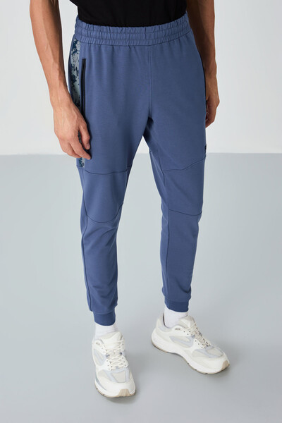 Tommylife Wholesale Lucas Standard Fit Men's Jogger Sweatpants 84917 Petrol Blue - Thumbnail