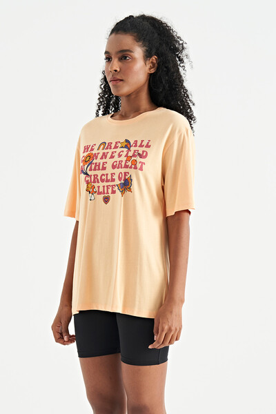 Tommylife Wholesale Melon O-Neck Oversize Women's T-Shirt - 02305 - Thumbnail