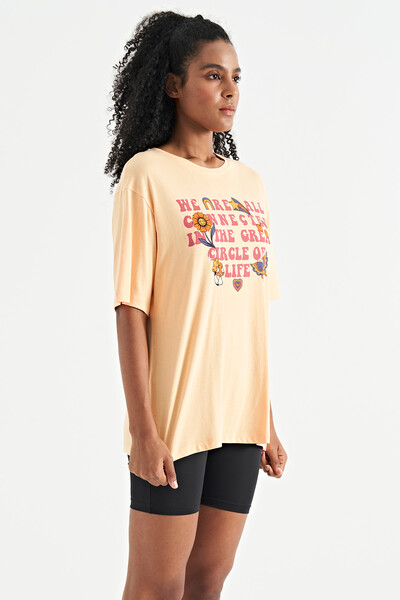 Tommylife Wholesale Melon O-Neck Oversize Women's T-Shirt - 02305 - Thumbnail