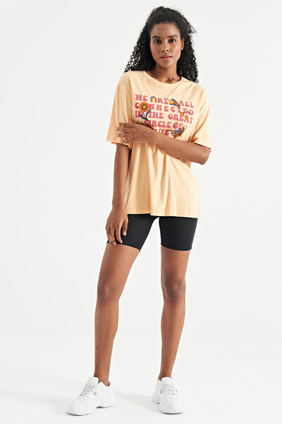 Tommylife Wholesale Melon O-Neck Oversize Women's T-Shirt - 02305 - Thumbnail