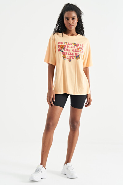 Tommylife Wholesale Melon O-Neck Oversize Women's T-Shirt - 02305 - Thumbnail