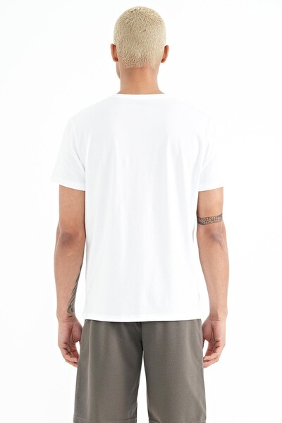 Tommylife Wholesale Miles White Printed Men's T-Shirt - 88222 - Thumbnail