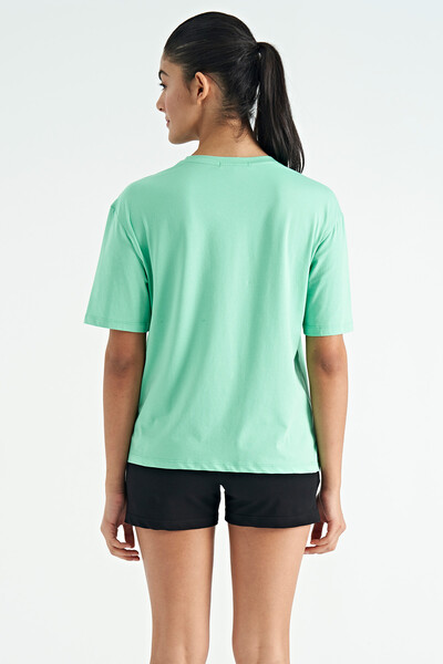 Tommylife Wholesale Mint Green Oversize Women's T-shirt - 02268 - Thumbnail