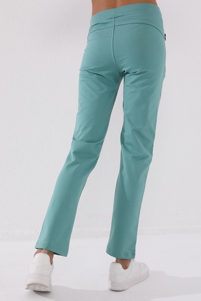 Tommylife Wholesale Mint Green With Zipper Pocket Comfy Classic Hem Women's Sweatpant - 94195 - Thumbnail