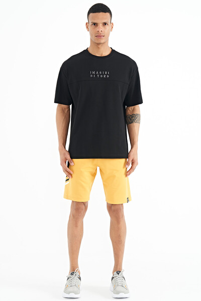 Tommylife Wholesale Mustard Printed Standard Fit Men's Shorts - 81251 - 1