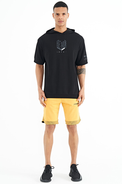 Tommylife Wholesale Mustard Printed Standard Fit Men's Shorts - 81254 - 1