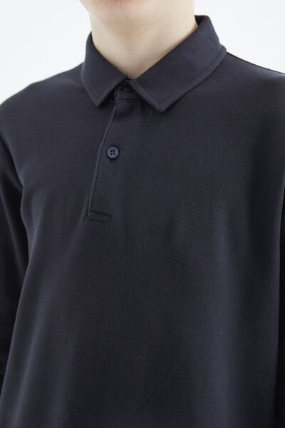 Tommylife Wholesale Navy Blue Boys' Polo Neck T-Shirt - 11170 - Thumbnail