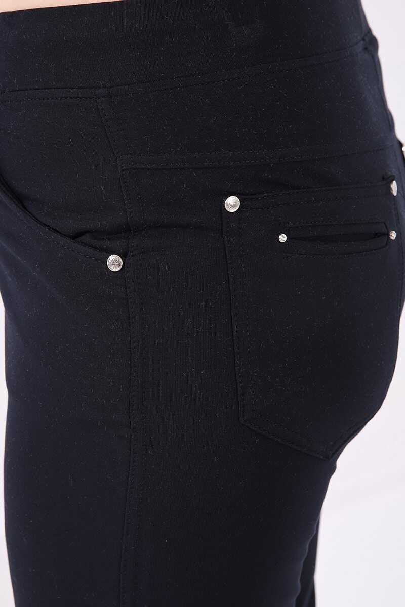 Tommylife Wholesale Navy Blue Classic Hem Stone Detailed Women's Big Size Sweatpant - 94040 - 4