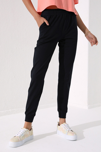 Tommylife Wholesale Navy Blue High Waist Jogger Comfy Cuffed Women's Sweatpant - 94561 - Thumbnail