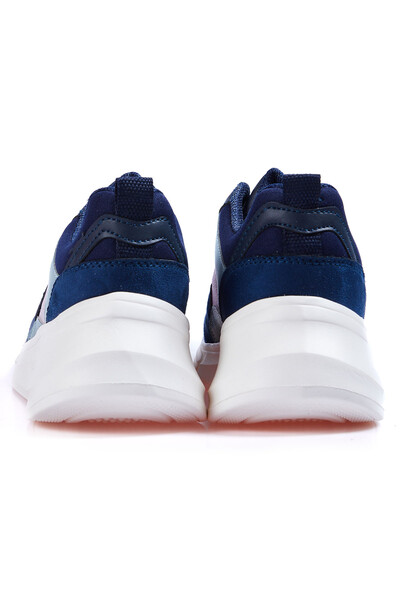 Tommylife Wholesale Navy Blue Lace Up High Platform Women's Sneakers - 89203 - Thumbnail