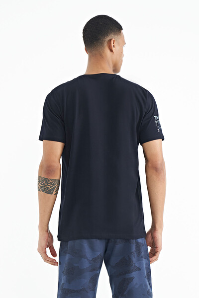 Tommylife Wholesale Navy Blue Standard Fit Crew Neck Men's T-shirt - 88213 - Thumbnail