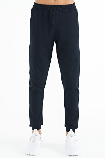 Tommylife Wholesale Navy Blue Standard Fit Men's Jogger Sweatpants - 84958 - Thumbnail