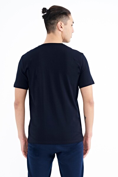 Tommylife Wholesale Navy Blue Standard Fit Men's T-shirt - 88200 - Thumbnail