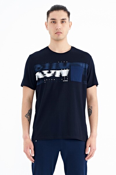 Tommylife Wholesale Navy Blue Standard Fit Men's T-shirt - 88200 - Thumbnail