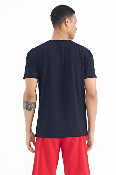 Tommylife Wholesale Navy Blue Standard Fit Men's T-shirt - 88215 - Thumbnail