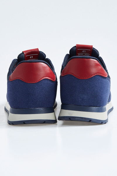 Tommylife Wholesale Navy Blue Suede Men's Sneakers - 89116 - Thumbnail