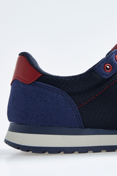 Tommylife Wholesale Navy Blue Suede Men's Sneakers - 89116 - Thumbnail