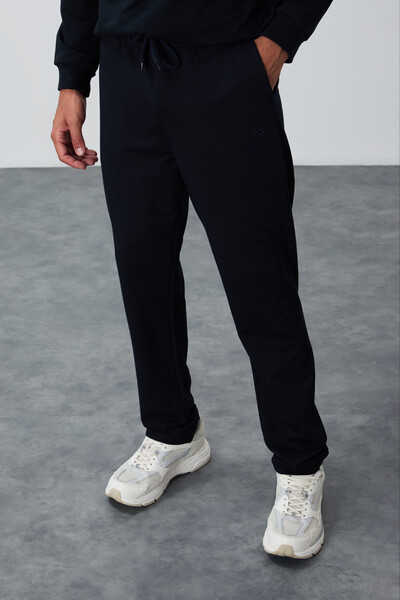 Tommylife Wholesale Navy Blue With Laced With Pockets Standard Mold Classic Hem Men's Sweatpant - 84682 - Thumbnail