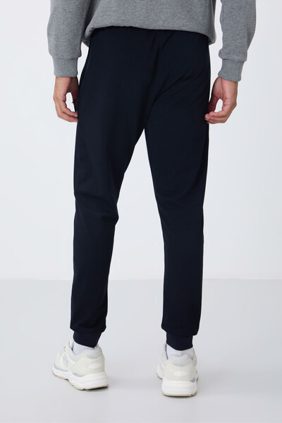 Tommylife Wholesale Navy Blue With Zipper Pockets Standard Mold Jogger Men's Sweatpant - 84651 - Thumbnail