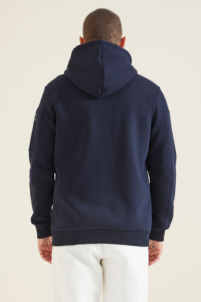Tommylife Wholesale Navy Blue Zippered Men's Sweatshirt - 88303 - Thumbnail
