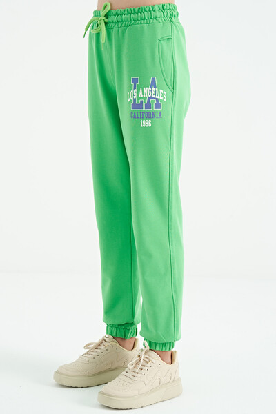 Tommylife Wholesale Neon Green Standard Fit Jogger Girls Sweatpants - 75120 - Thumbnail