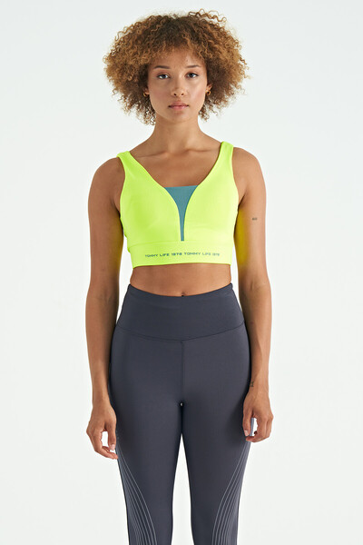 Tommylife Wholesale Neon Yellow Slim Fit Women's Bustier - 97271 - Thumbnail