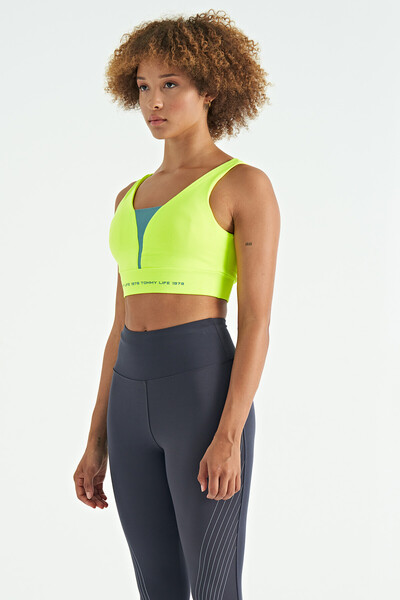 Tommylife Wholesale Neon Yellow Slim Fit Women's Bustier - 97271 - Thumbnail