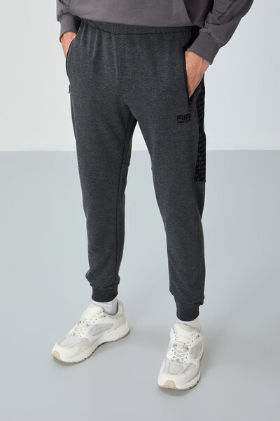 Tommylife Wholesale Noah Standard Fit Men's Jogger Sweatpants 84936 Anthracite Melange - Thumbnail