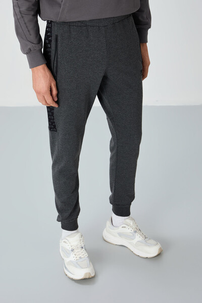 Tommylife Wholesale Noah Standard Fit Men's Jogger Sweatpants 84936 Anthracite Melange - Thumbnail