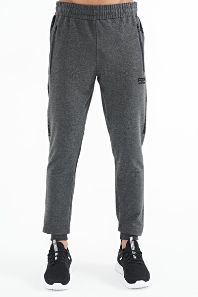 Tommylife Wholesale Noah Standard Fit Men's Jogger Sweatpants 84936 Anthracite Melange - Thumbnail