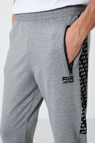 Tommylife Wholesale Noah Standard Fit Men's Jogger Sweatpants 84936 Gray Melange - Thumbnail