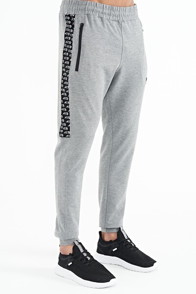 Tommylife Wholesale Noah Standard Fit Men's Jogger Sweatpants 84936 Gray Melange - Thumbnail