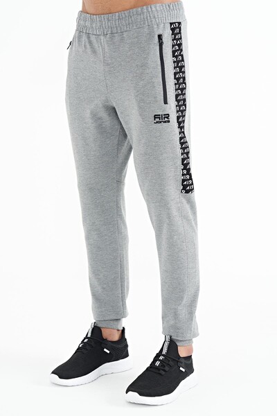 Tommylife Wholesale Noah Standard Fit Men's Jogger Sweatpants 84936 Gray Melange - Thumbnail