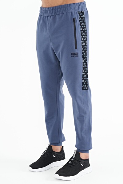 Tommylife Wholesale Noah Standard Fit Men's Jogger Sweatpants 84936 Petrol Blue - Thumbnail