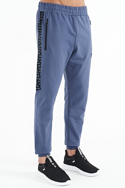 Tommylife Wholesale Noah Standard Fit Men's Jogger Sweatpants 84936 Petrol Blue - Thumbnail