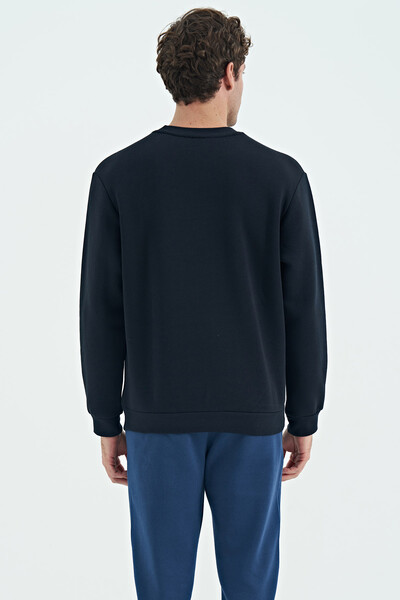 Tommylife Wholesale Omar Crew Neck Standard Fit Basic Men's Sweatshirt 88137 Navy Blue - Thumbnail